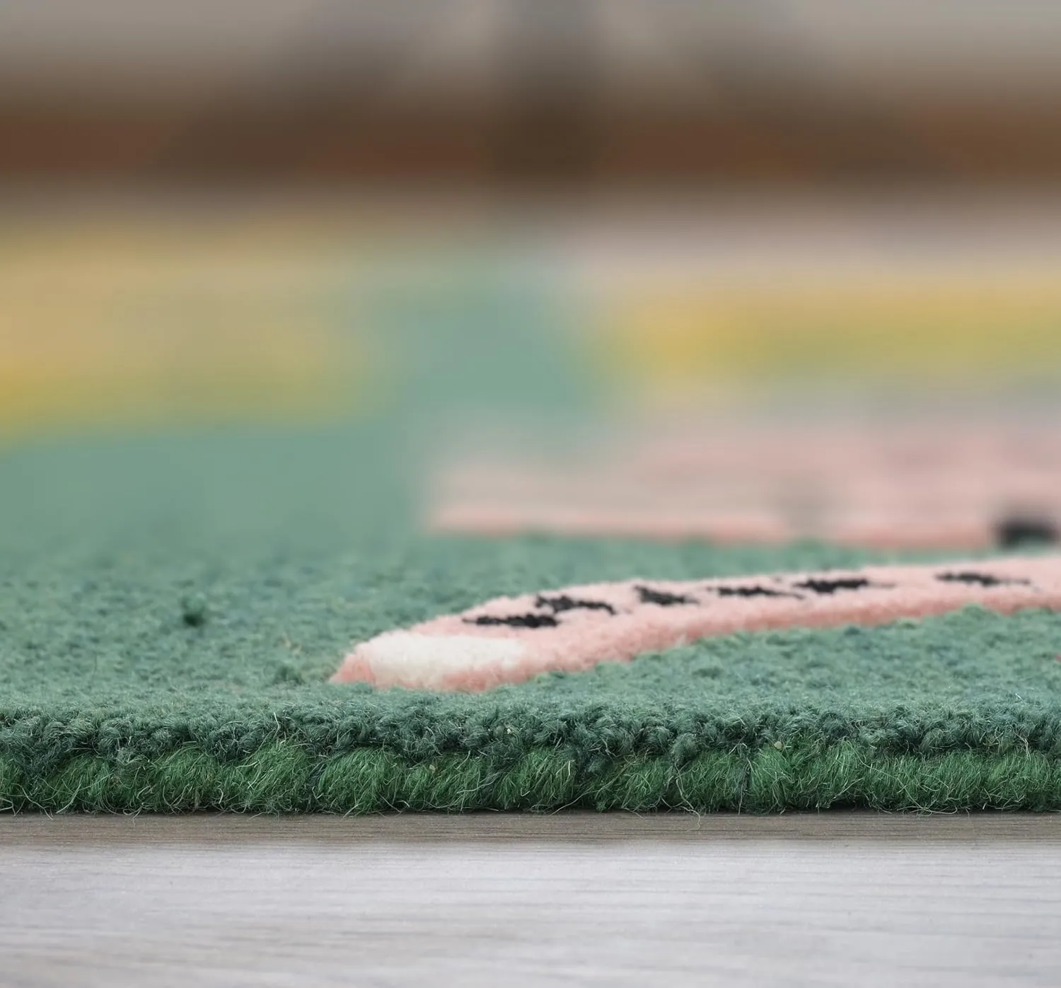 Hand-Tufted Catwalk-Inspired Jungle Safari Wool Area Rug - Animal Print, Plush & Thick Green Carpet | Stylish Home Decor for Living Room, Bedroom, Playroom & Kitchen (Green, 2.6' x 8')