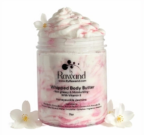 Handmade Jasmine Luxurious emulsified Body butter with Shea, kokum & Cocoa butter based with natural oils & Hyaluronic Acid - non greasy, moisturizing (Pink (Honeysuckle Jasmine))