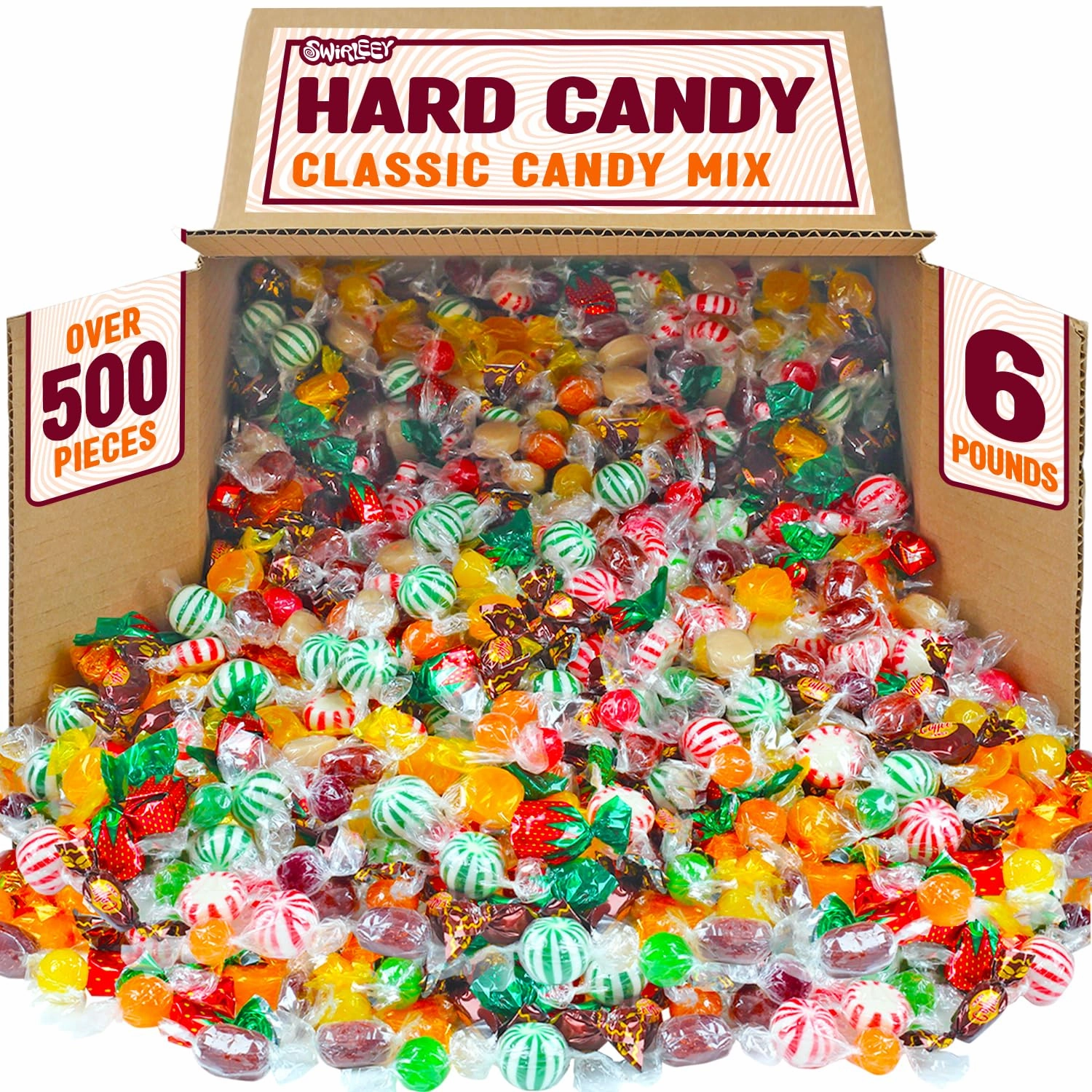 Hard Candy Assortment - 6 Pounds - Old Fashioned Hard Candies - Classic Hostess Mix - Sweets for Desk, Offices, Schools, Gifts