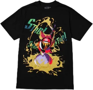 Hazbin Hotel Niffty Gold Glitter T-Shirt BLACK