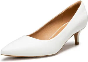 Heel The World Women's Pumps, Black Nude White Gold Brown Kitten Heels for Women 2 inch