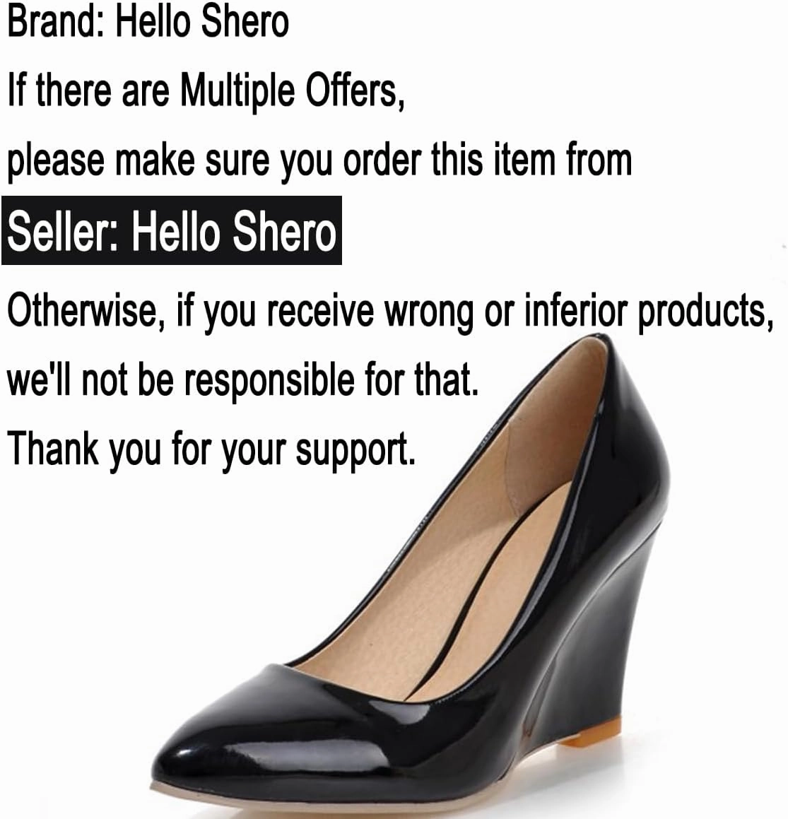 Hello Shero Heeled Wedges for Women Almond Round Toe High Heel Pumps Classic Slip-on Suede Leather Dress Shoes
