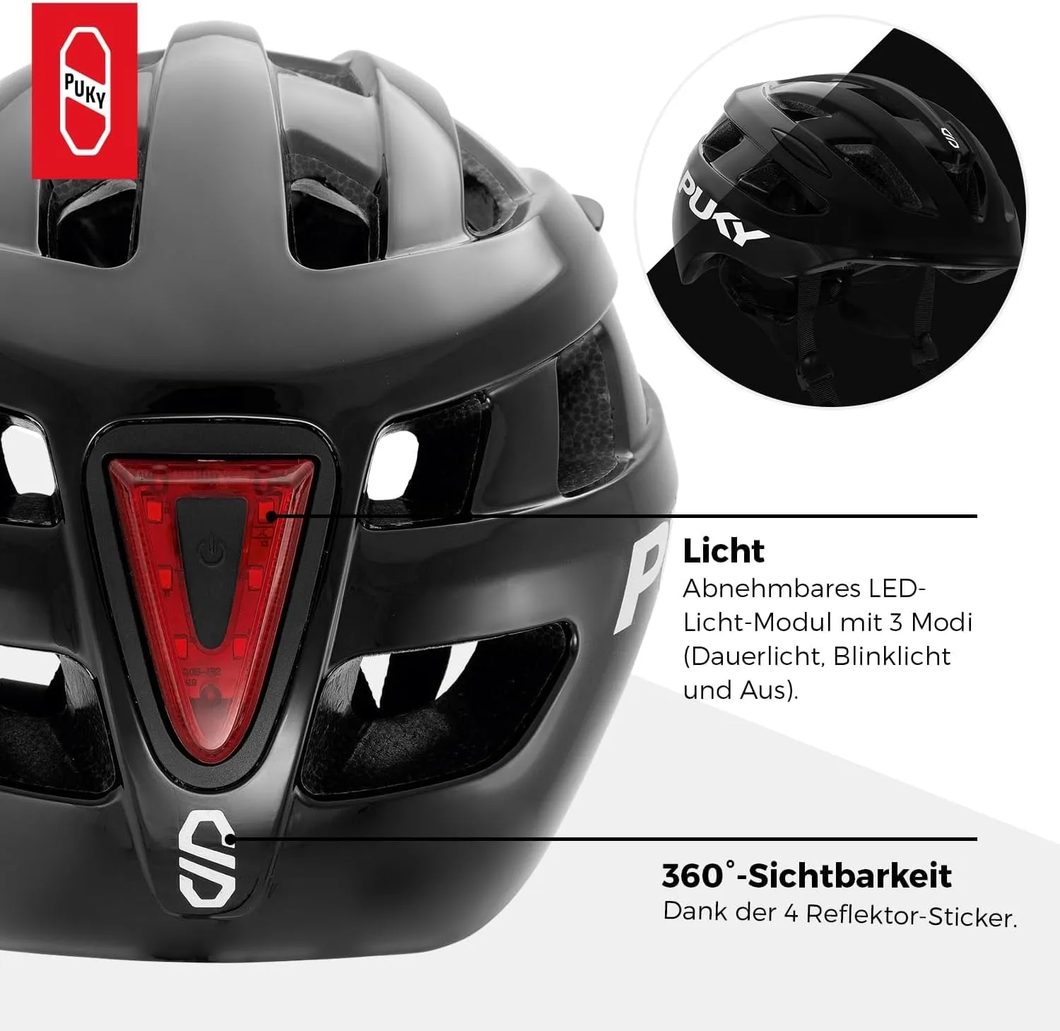 Helmet | Bicycle helmet for children 48-55 cm | light 220 g | Maximum protection and ventilation | 360° view through light module | Ideal for safety and comfort on the bike
