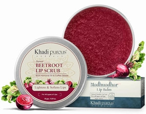 Herbals Madhuadhar Beetroot Lip Balm Scrub For Dark Lips To Lighten Pink, Dry, Chapped Lips & Pigmented Lips | Natural Lip Brightening Scrub For Smoked Lips | Women & Men (10 Gm)