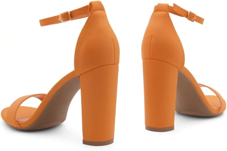 Herstyle Women’s Chunky Block Heels – Open Toe Ankle Strap Sandals, 3.75 Inch High Heels for Wedding, Party & Dressy Occasions – Comfortable Strappy Dress Shoes