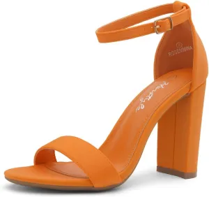Herstyle Women’s Chunky Block Heels – Open Toe Ankle Strap Sandals, 3.75 Inch High Heels for Wedding, Party & Dressy Occasions – Comfortable Strappy Dress Shoes