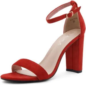 Herstyle Women’s Chunky Block Heels – Open Toe Ankle Strap Sandals, 3.75 Inch High Heels for Wedding, Party & Dressy Occasions – Comfortable Strappy Dress Shoes