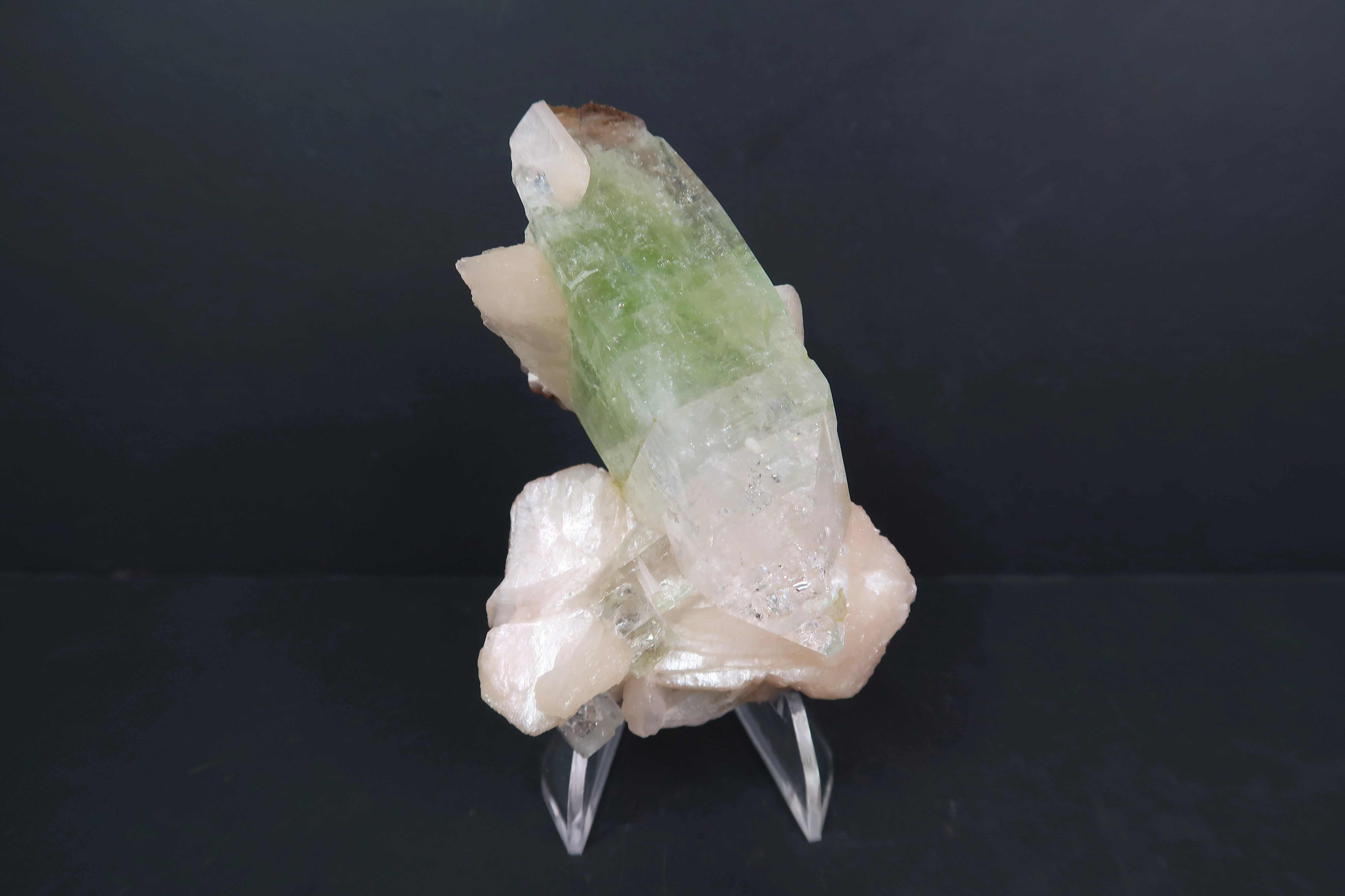 High Grade Green Apophyllite & Peach Stilbite Specimen