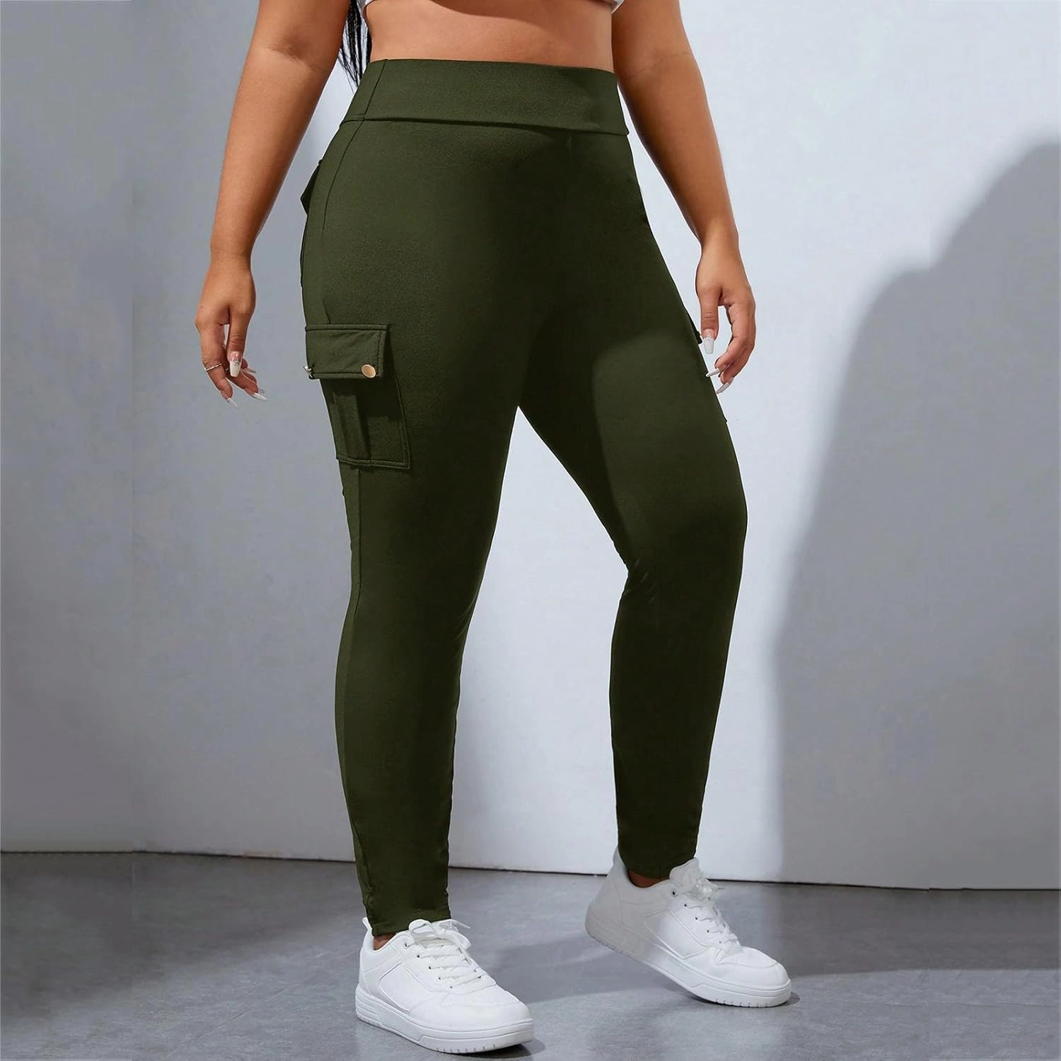 High Waisted Leggings for Women Tummy Control Elastic Jogger Pants Solid Color Athletic Pants for Running Cycling Yoga