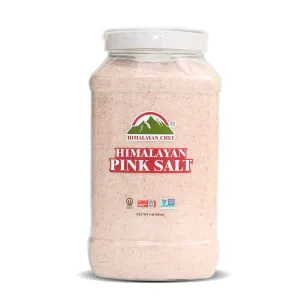 Himalayan Chef Pink Himalayan Salt, Fine Grain, Kosher, Non-GMO Certified & Gluten-Free, All Natural, Unrefined Mineral Salt – 5 Lbs Plastic Jar, Pack of 1