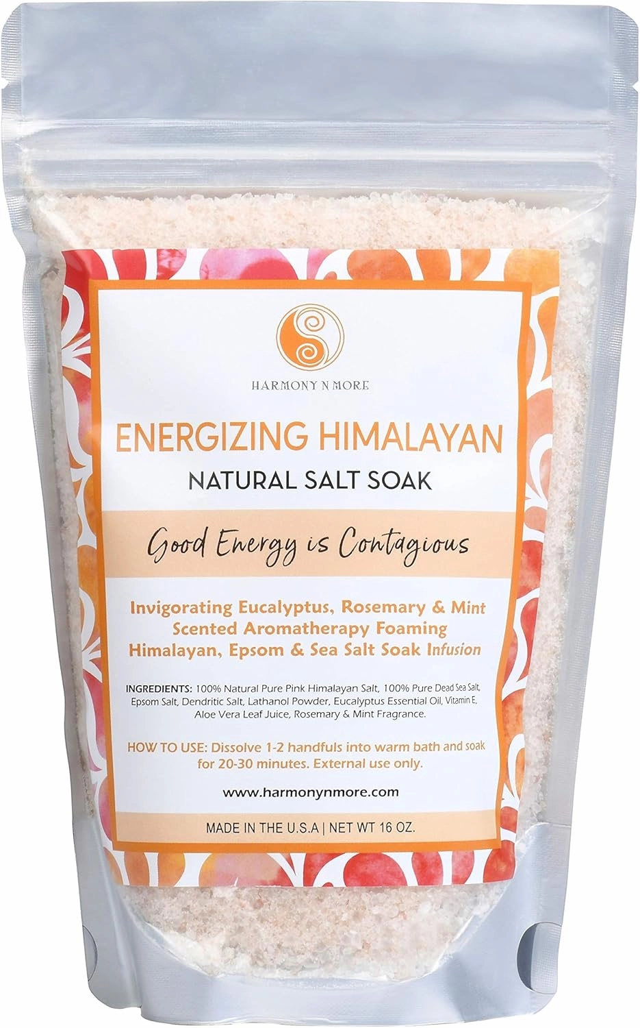 Himalayan Bath Salts – 16oz. Detoxifying Soak Bath Salt for Women Relaxing & Stress Relief – All-Natural – Perfect for Spa, Foot Soak, Muscle Recovery – Aromatherapy Salts