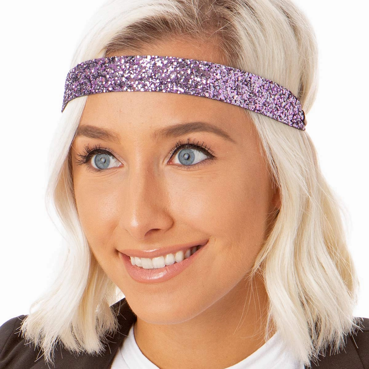 Hipsy Adjustable No Slip Wide Bling Glitter Headband 4-packs for Women Girls & Teens (Seafoam/Rose Gold/Peacock/Princess)