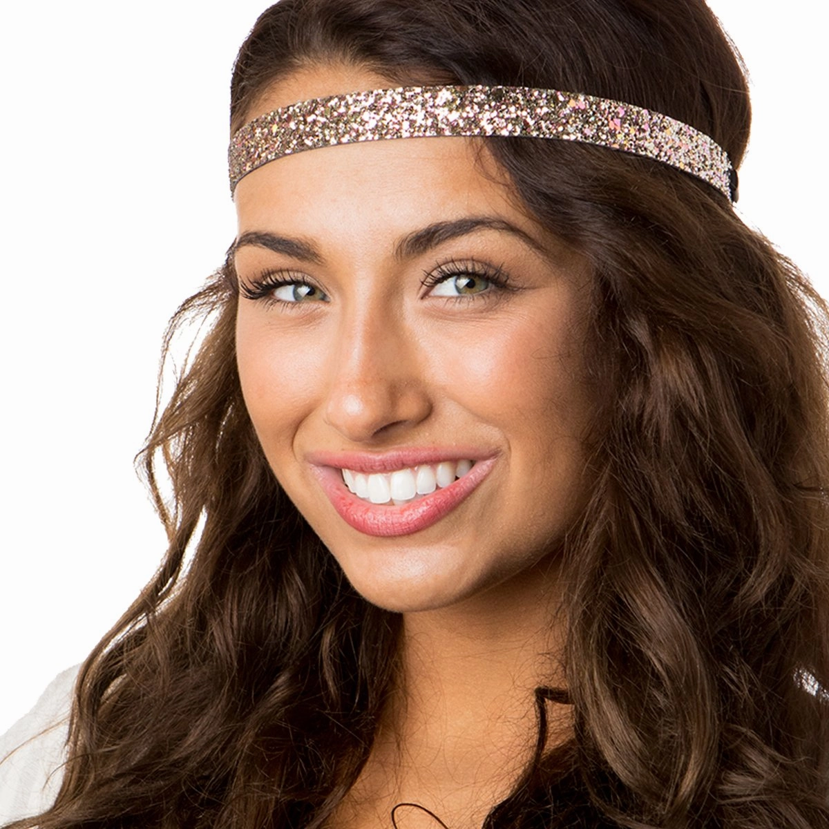 Hipsy PLUS Size, Adjustable No Slip Sparkly Bling Glitter Skinny 5pk Headbands for Women Girls & Teens (Skinny Black/Rose Gold/Pearl/Gunmetal/Diva)