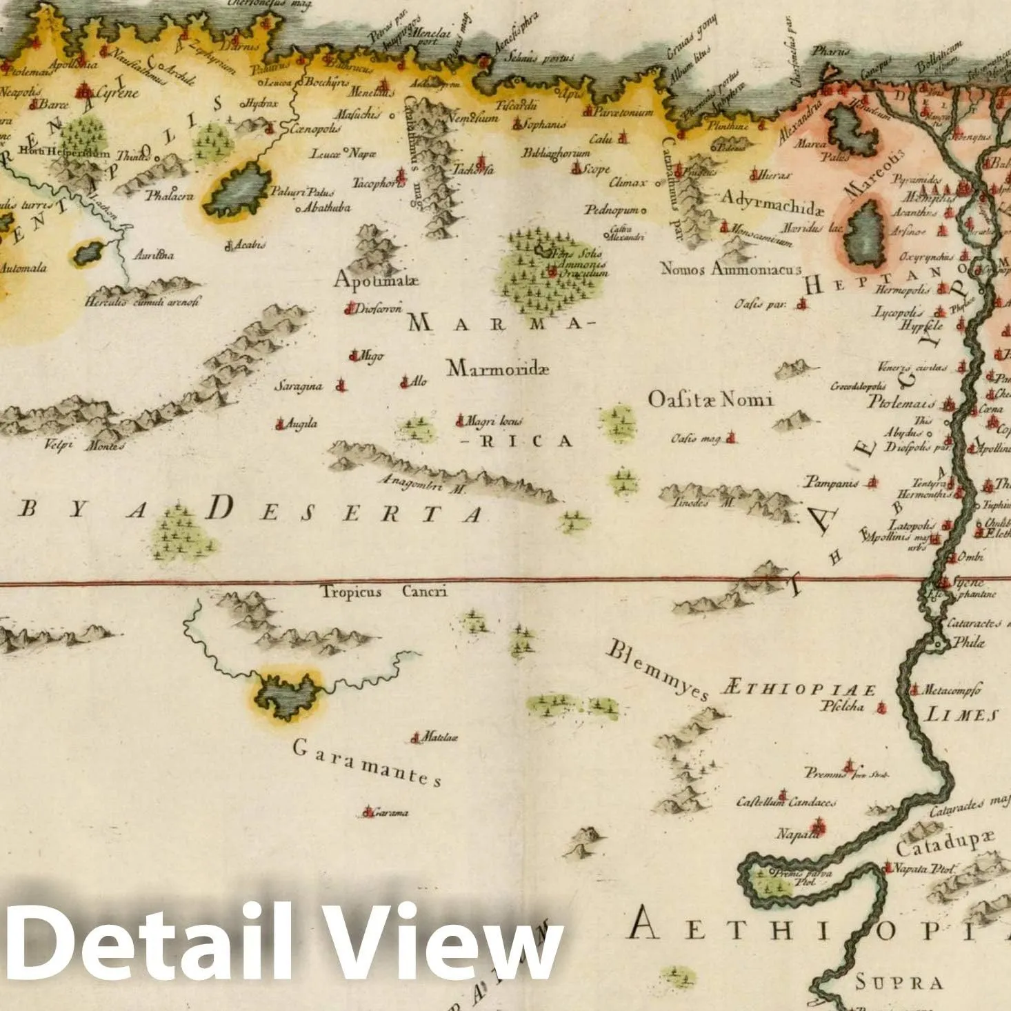 Historic Map : Aegyptus et Cyrenaica [Red Sea & Nile], 1703, Christoph Cellarius, Vintage Wall Art : 30in x 24in