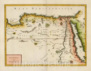Historic Map : Aegyptus et Cyrenaica [Red Sea & Nile], 1703, Christoph Cellarius, Vintage Wall Art : 30in x 24in