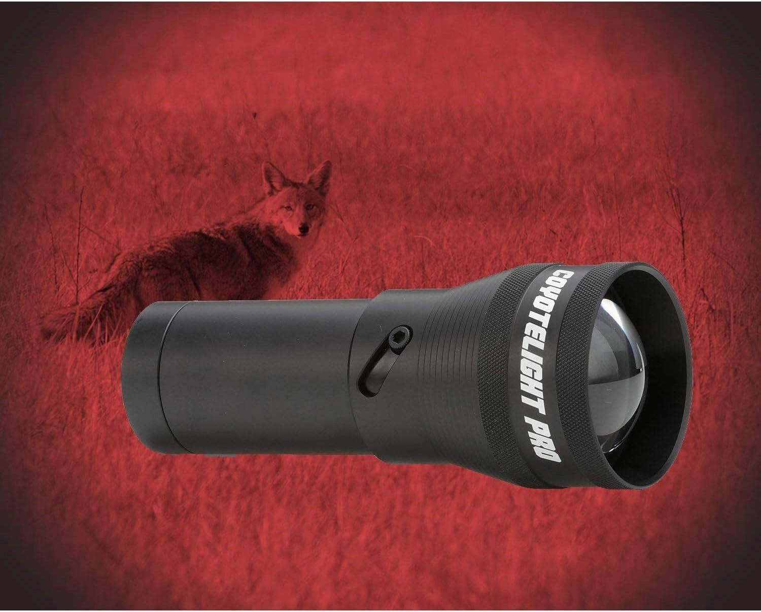 HME COYOTE LIGHT Pro Durable Lightweight Portable Adjustable Intensity Rechargeable Night Vision Hunting Flashlight | Batteries, Case, Handle, 1" Scope Mount & Charger Included, Red LED