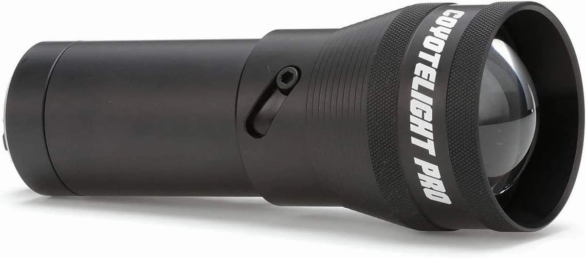 HME COYOTE LIGHT Pro Durable Lightweight Portable Adjustable Intensity Rechargeable Night Vision Hunting Flashlight | Batteries, Case, Handle, 1" Scope Mount & Charger Included, Red LED