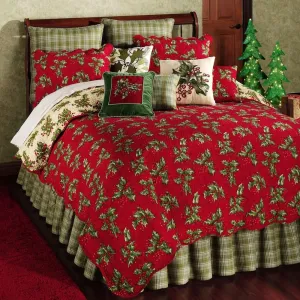 Holly Red King Quilt by April Cornell
