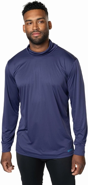 Hot Chillys Men's Peach Skins Roll T-Neck Lightweight Relaxed Fit Base Layer | Warm Soft Long Sleeve Thermal Shirt for Men