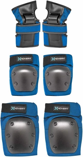 Hover-1 Nylon Protective Elbow Pads | Knee Pads & Wrist Guards, For Ages Above 8, Hard PP Shells for Impact Resistance & EVA Foam Protective Padding for Maximum Comfort, Velcro Straps, Large, Pink