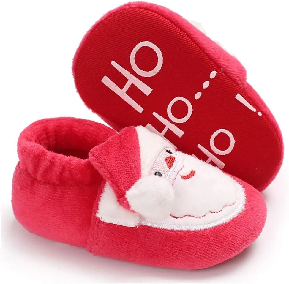 HsdsBebe Unisex Baby Cozie Fleece Lined Booties Non-Slip Soft Sole Infant Winter Warm Socks Shoes