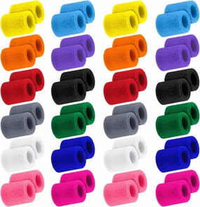 Hungdao sweatbands for Kids Bulk Sweat Band Athletic Sports Wrist Bands Basketball Football Party Favors for Kids Outdoor Activity