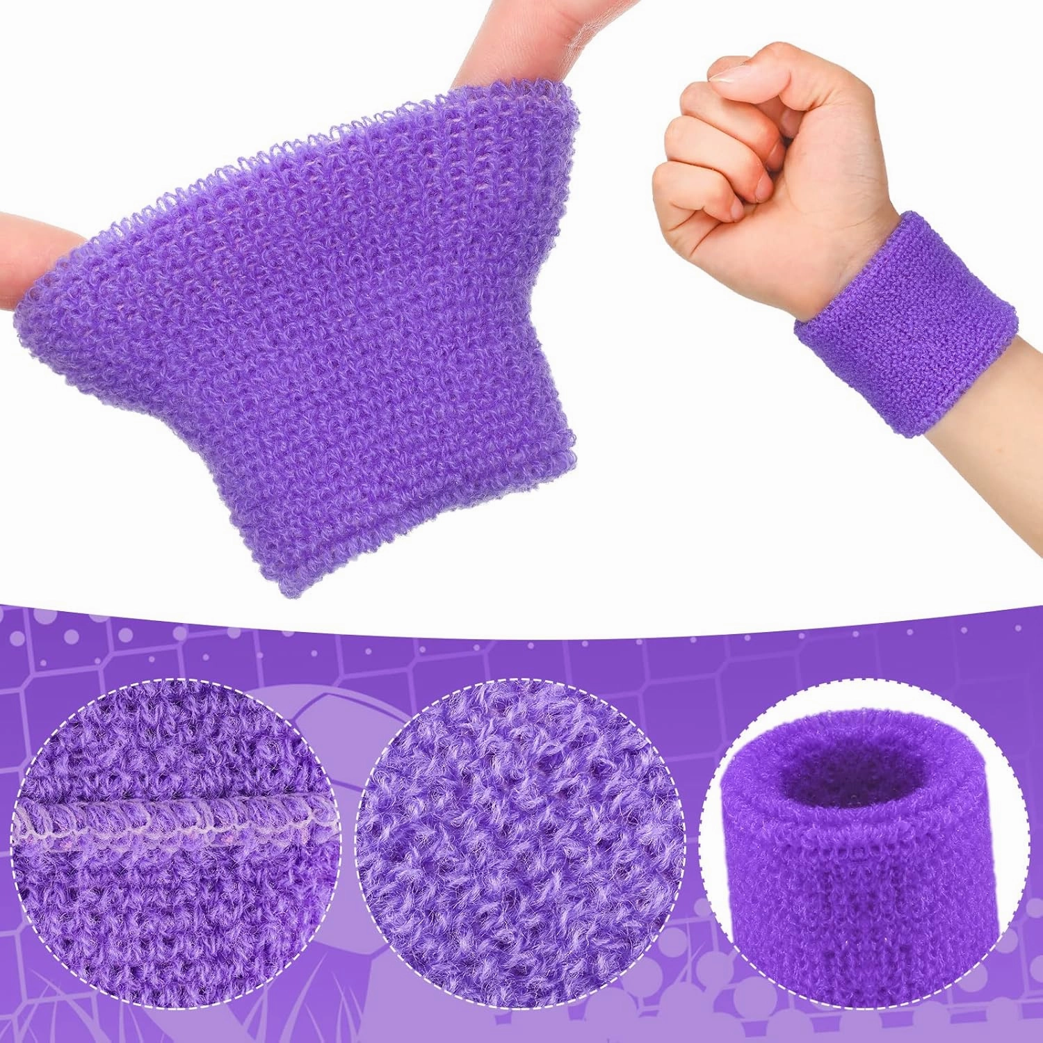 Hungdao sweatbands for Kids Bulk Sweat Band Athletic Sports Wrist Bands Basketball Football Party Favors for Kids Outdoor Activity