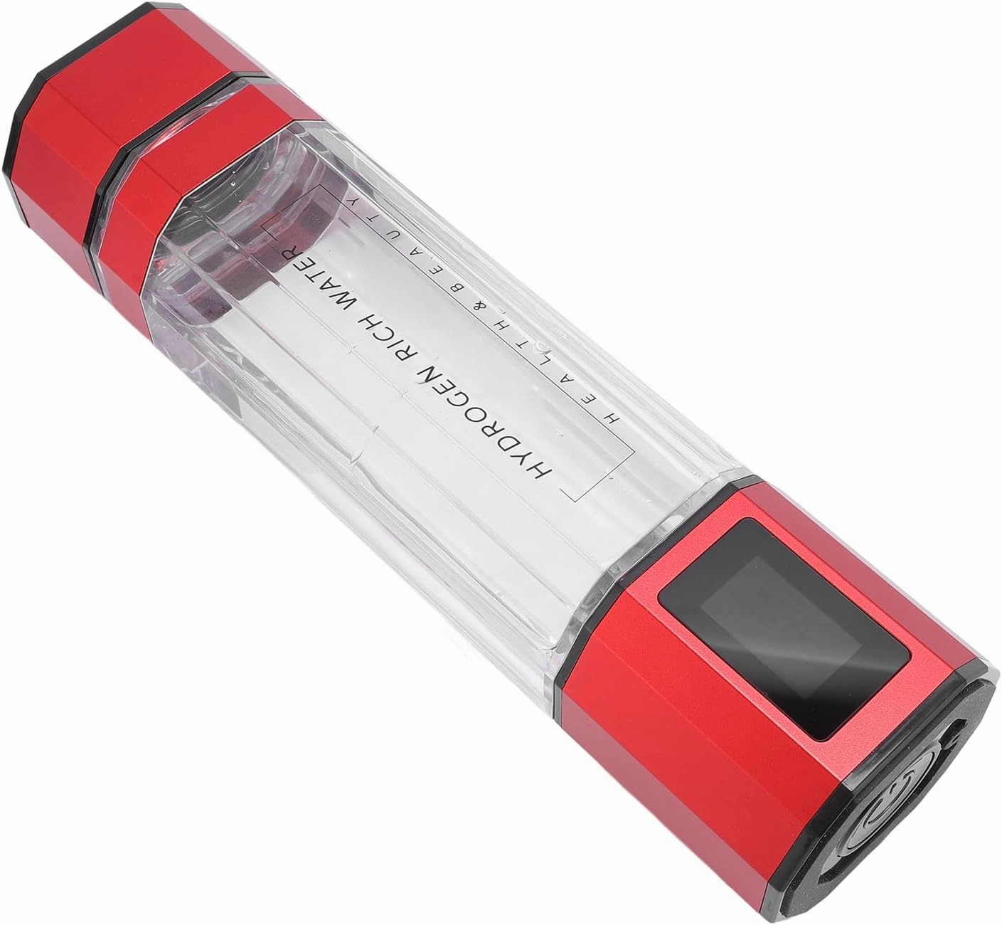 Hydrogen Rich Water Generator, Automatic Backwash 5000ppb 300ml Hydrogen Water Bottle PCTG for Fitness (Red)