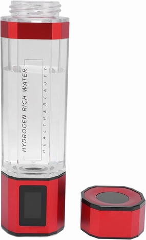 Hydrogen Rich Water Generator, Automatic Backwash 5000ppb 300ml Hydrogen Water Bottle PCTG for Fitness (Red)
