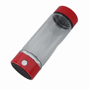 Hydrogen Rich Water Generator Hydrogen Water Bottle 420ml PCTG PEM SPE Technology Rechargeable Portable Hydrogen Rich Water Generator Cup for Home Fitness Office Travel (Red)