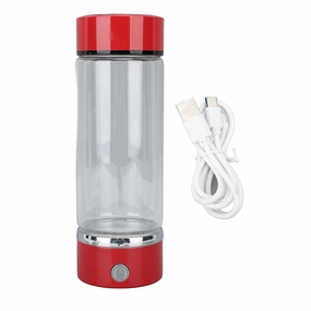 Hydrogen Water Bottle, Cup PEM SPE Technology Rechargeable Portable Rich Generator, PCTG Material, 420ml Capacity, for Home Fitness Office Travel (Red)