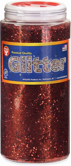 Hygloss Products Sparkling Glitter - Arts & Crafts - Variety of Uses - Fun for Slime - Variety of Vivid Colors - Safe & Non-Toxic - Red - 1 Bottle - 16 oz each