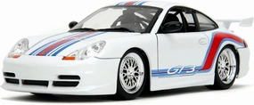 Hyper-Spec 1:24 Porsche 911 GT3 (996.1) Die-Cast Car, Toys for Kids and Adults(White/Red Stripes)