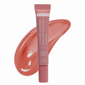 Hyphen Vitamin-Infused Peptide Tinted Lip Balm - Hazel | 24 Hrs Moisturization | Hydrates, Plumps & Repairs Moisture Barrier | Vegan &Paraben Free | Peachy Nude Shade - 10g
