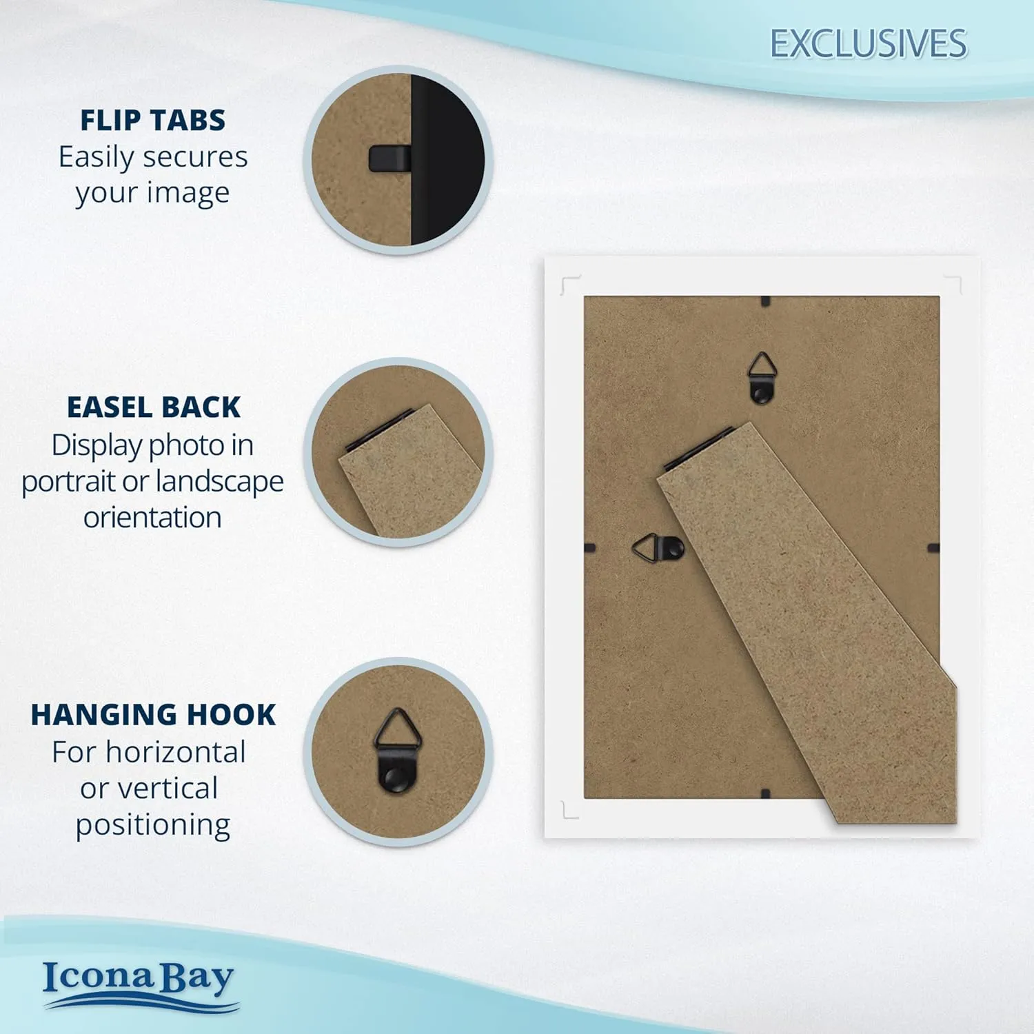 Icona Bay 5x7 Picture Frames (White, 12 Pack), Sturdy Wood Composite Photo Frame 5 x 7, Sleek Design, Table Top or Wall Mount, Exclusives Collection