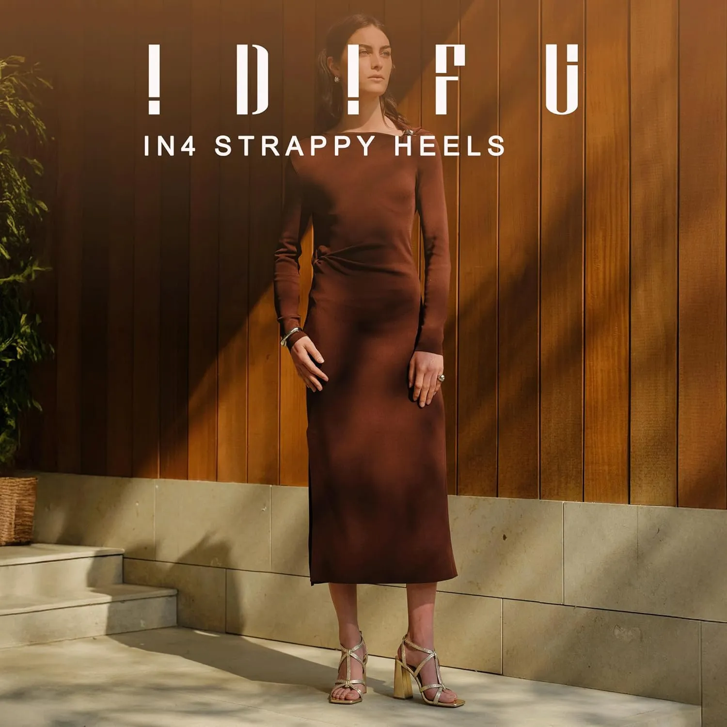 IDIFU IN4 Rhinestone Heels for Women Strappy High Chunky Block Heels Square Toe Slingback Dress Shoes Wedding Bridal Prom Party Heeled Sandals Dressy Sexy Sparkly Thick Heels