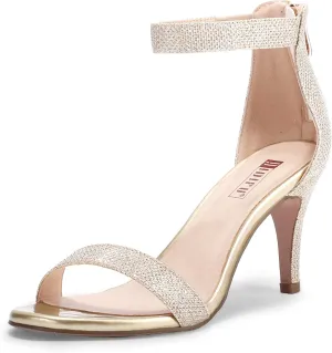 IDIFU Women's 3 Inch Kitten Heels - Dressy Open Toe Heels Ankle Strap Heeled Sandals for Bride Wedding Bridal Shoes On Evening Prom