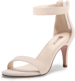 IDIFU Women's 3 Inch Kitten Heels - Dressy Open Toe Heels Ankle Strap Heeled Sandals for Bride Wedding Bridal Shoes On Evening Prom