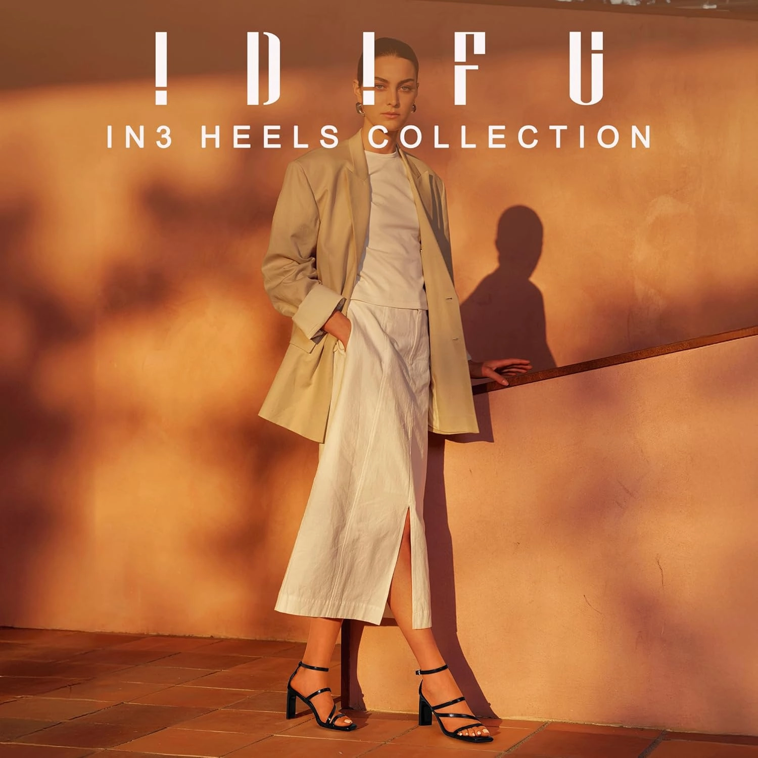 IDIFU IN3 Strappy Heels for Women Low Chunky Block Square Open Toe Heeled Sandals Wedding Bridal Bride Prom Party Dress Shoes Comfortable Dressy Formal Cute Ankle Strap Thick Heels