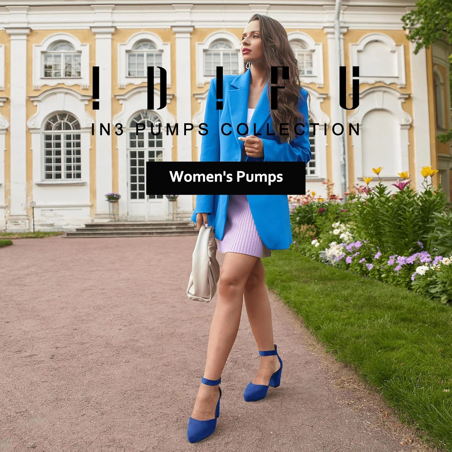 IDIFU IN3 Women's Chunky Block Heels Dress Shoes for Women - Dressy Wedding Bridal Prom Shoes - Pointed Toe Ankle Strap Comfortable Short Thick Heels