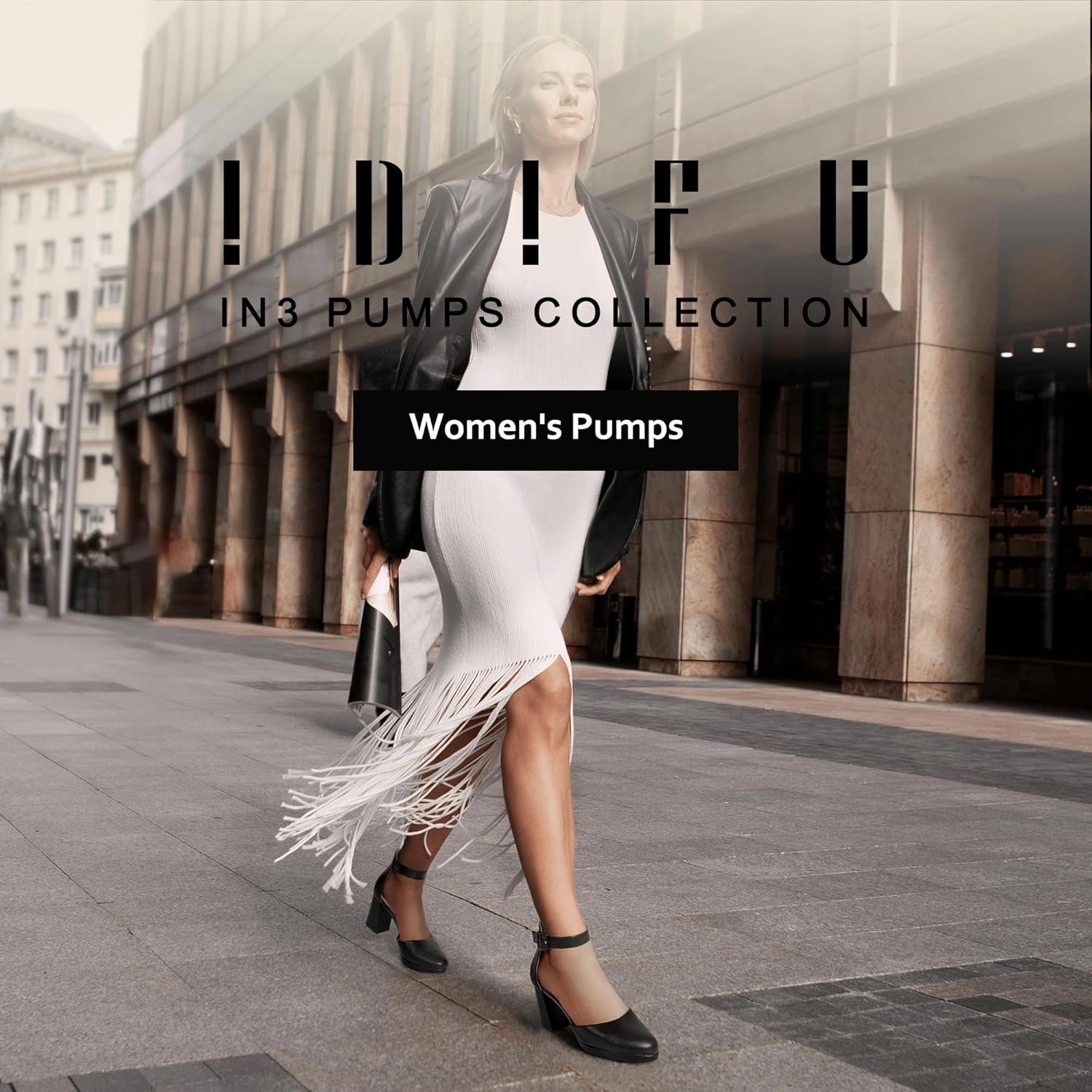 IDIFU IN3 Women's Chunky Block Heels Dress Shoes for Women - Dressy Wedding Bridal Prom Shoes - Pointed Toe Ankle Strap Comfortable Short Thick Heels
