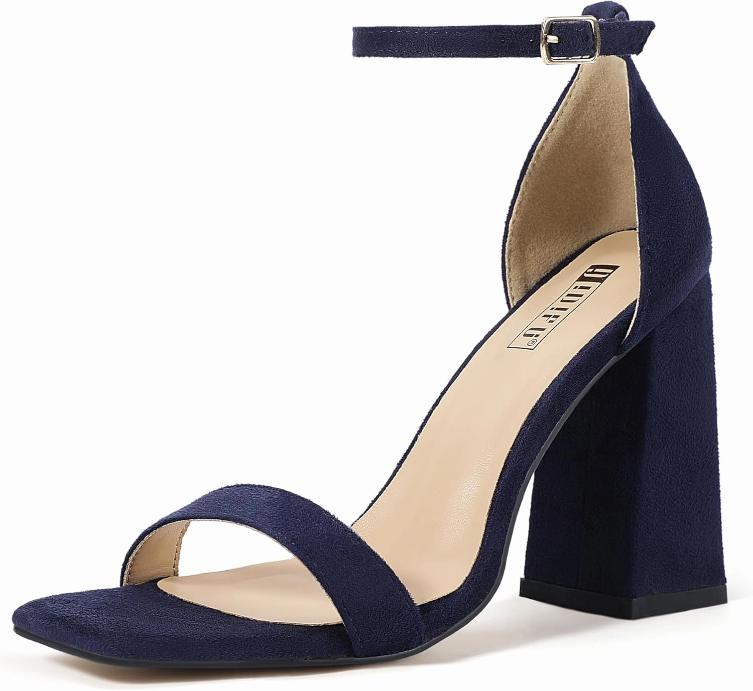 IDIFU IN4 Chunky High Heels for Women Block Thick Square Open Toe Ankle Strap Heeled Sandals Wedding Bride Prom Dance Graduation Dress Shoes Comfortable Sexy Cute Trendy Summer Casual Dressy Heels