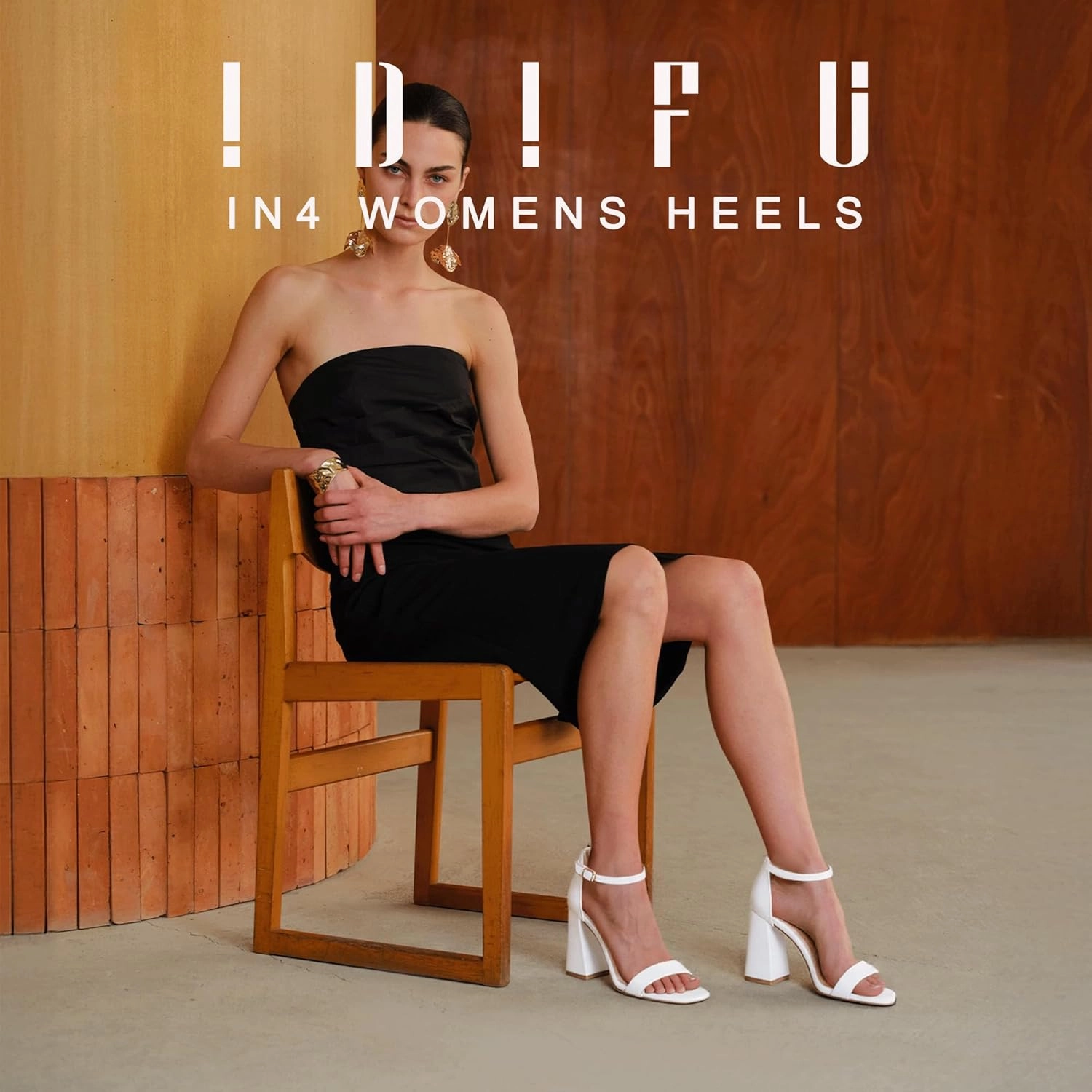IDIFU IN4 Chunky High Heels for Women Block Thick Square Open Toe Ankle Strap Heeled Sandals Wedding Bride Prom Dance Graduation Dress Shoes Comfortable Sexy Cute Trendy Summer Casual Dressy Heels