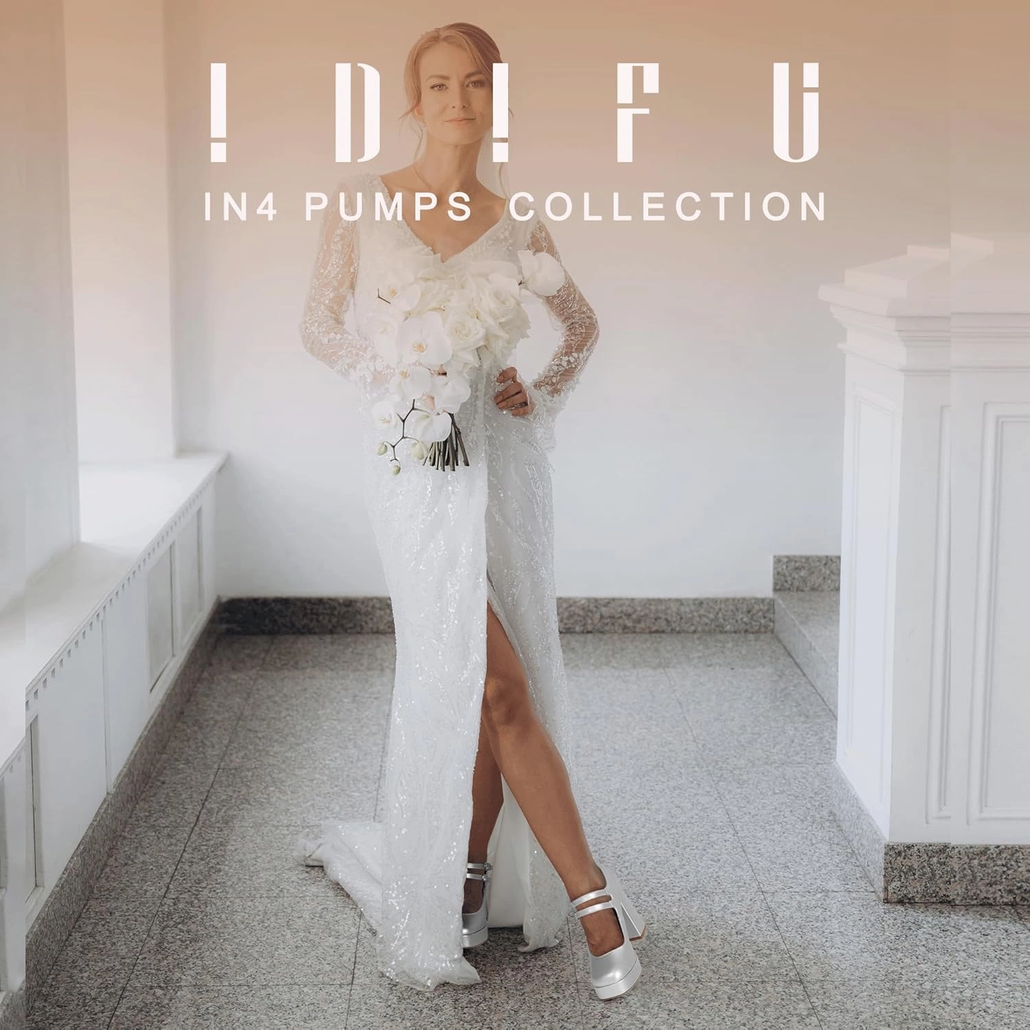IDIFU IN4 Mary Jane Shoes Platform Chunky High Heels Closed Toe Dress Shoes for Women Wedding Work Business Homecoming Party Shoes Comfortable Casual Dressy Square Toe Heels Pumps