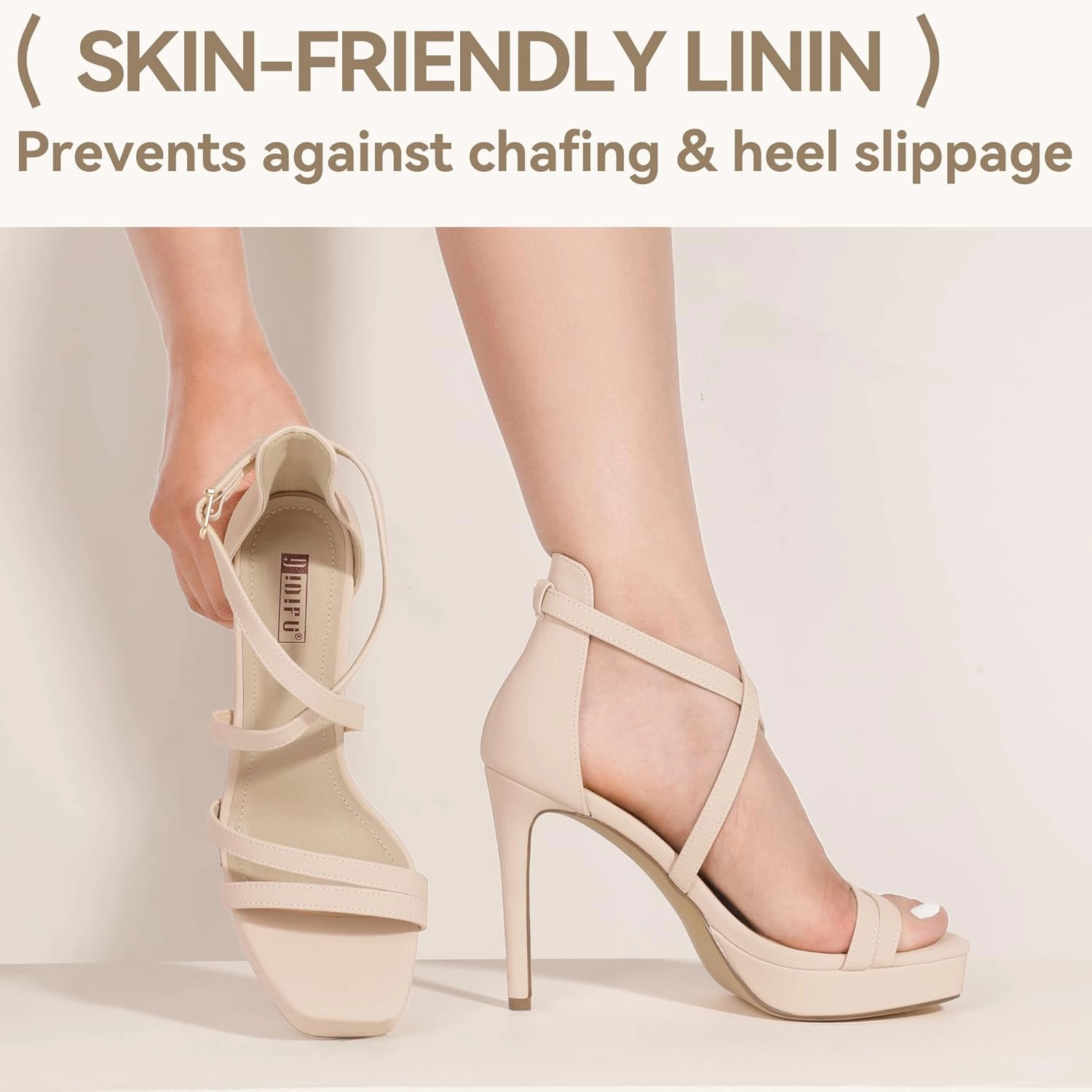 IDIFU IN4 Platform High Heels for Women Strappy Heeled Sandals Square Toe Heels Stiletto Heels Women's Wedding Party Bridal Sexy Dress Shoes Open Toe Heels