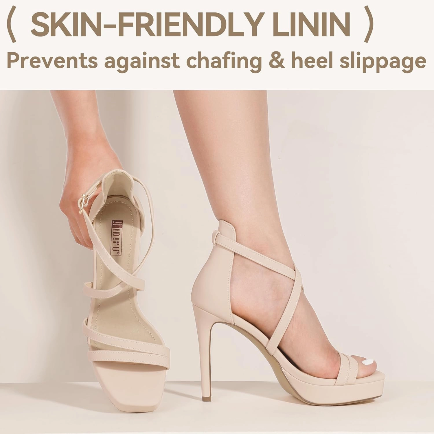 IDIFU IN4 Platform High Heels for Women Strappy Heeled Sandals Square Toe Heels Stiletto Heels Women's Wedding Party Bridal Sexy Dress Shoes Open Toe Heels