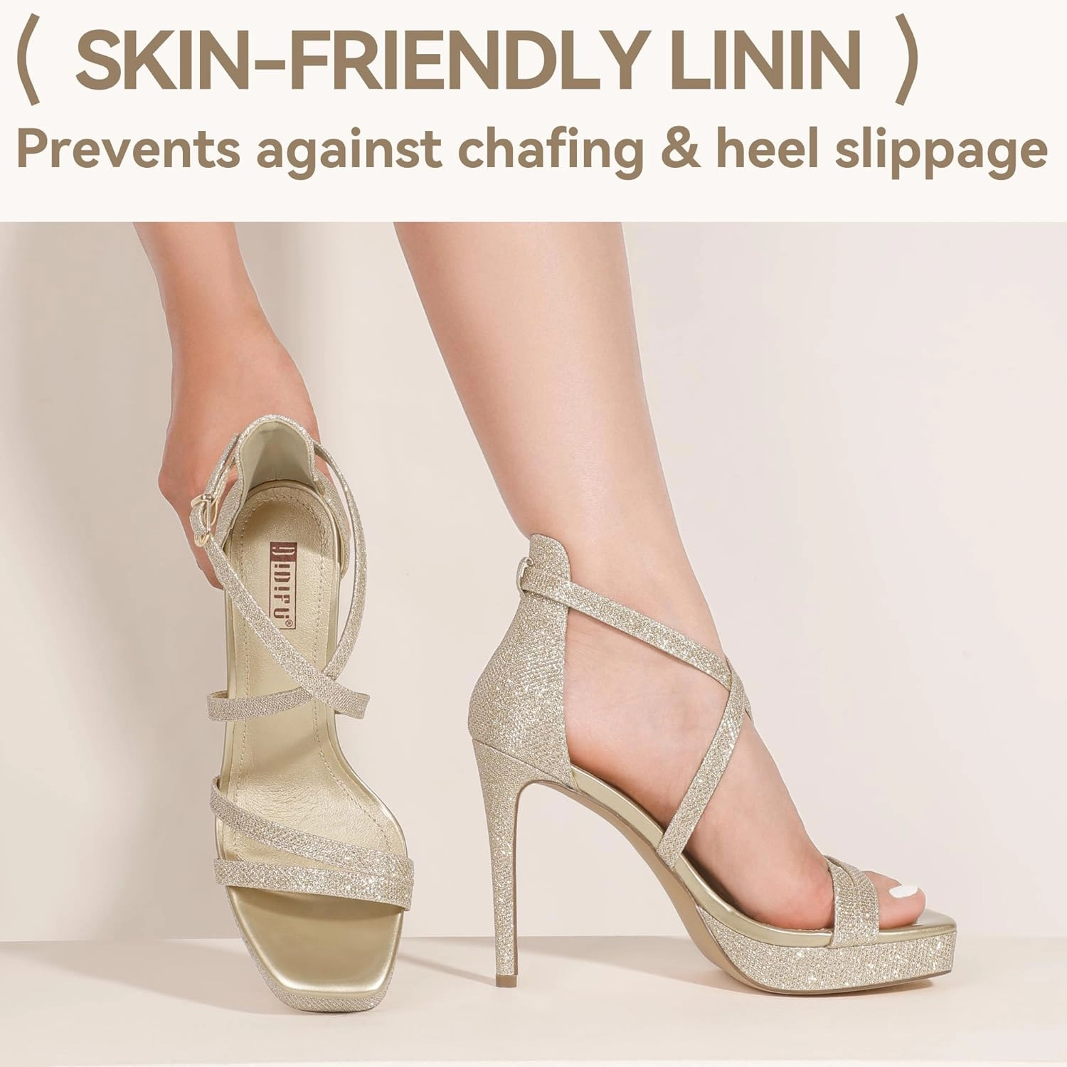 IDIFU IN4 Platform High Heels for Women Strappy Heeled Sandals Square Toe Heels Stiletto Heels Women's Wedding Party Bridal Sexy Dress Shoes Open Toe Heels