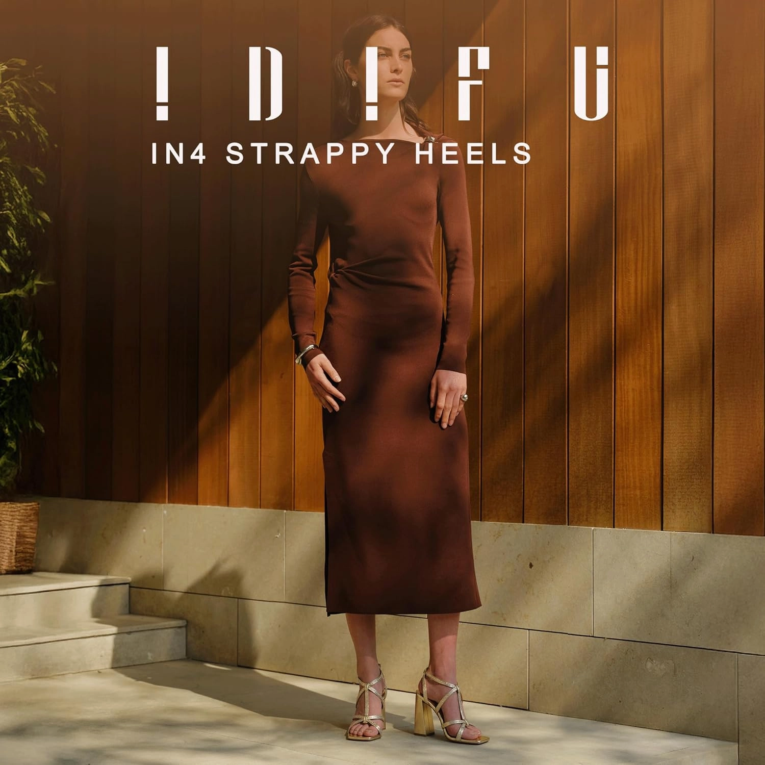IDIFU IN4 Rhinestone Heels for Women Strappy High Chunky Block Heels Square Toe Slingback Dress Shoes Wedding Bridal Prom Party Heeled Sandals Dressy Sexy Sparkly Thick Heels