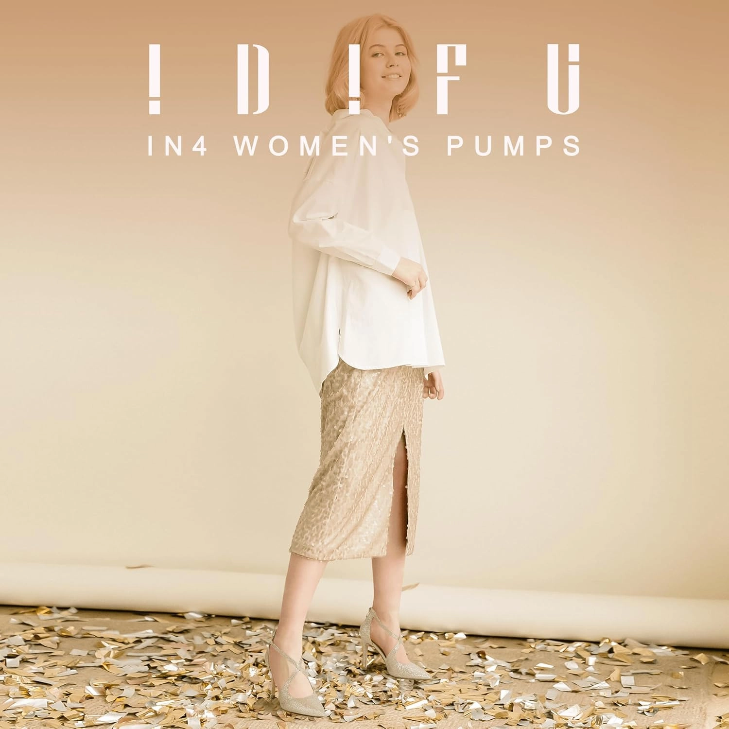 IDIFU IN4 Women's Pumps Closed Toe Stiletto Heels Strappy Wedding Bridal Office Homecoming Work Prom Dress Shoes Bride Comfortable Dressy Formal Pointed Toe Zip