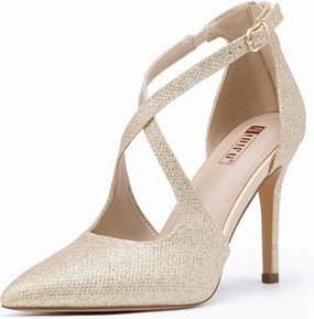 IDIFU IN4 Women's Pumps Closed Toe Stiletto Heels Strappy Wedding Bridal Office Homecoming Work Prom Dress Shoes Bride Comfortable Dressy Formal Pointed Toe Zip